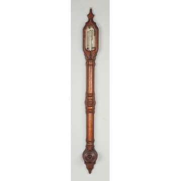W. Beaser, Cleveland, OH, Walnut Stick Barometer