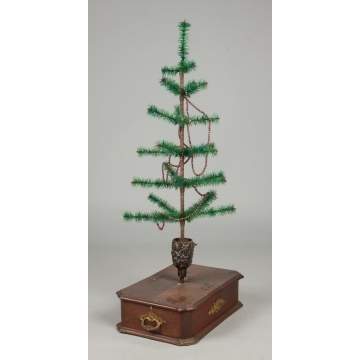Rare Kalliope Gloriosa Disc Music Box with Revolving Christmas Tree Stand