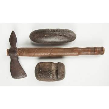 Native American Axe, Stone Axe & Grinding Stone