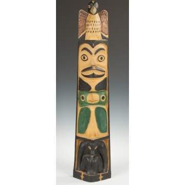 Northwest Coast Carved & Painted Totem Pole