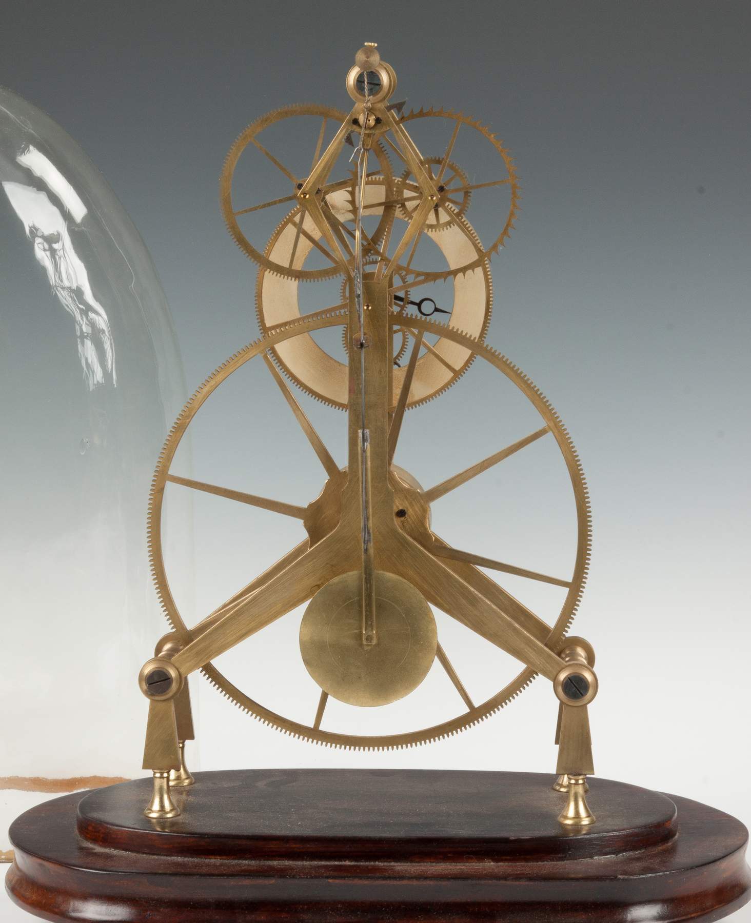 English Large Wheel Brass Skeleton Clock Cottone Auctions