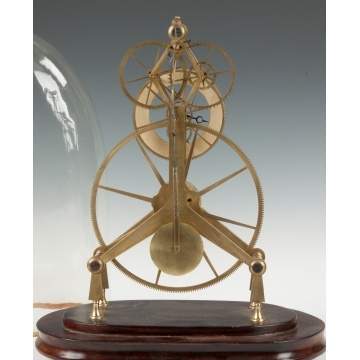 English Large Wheel Brass Skeleton Clock