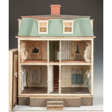 Handmade & Painted Colonial Style Dollhouse