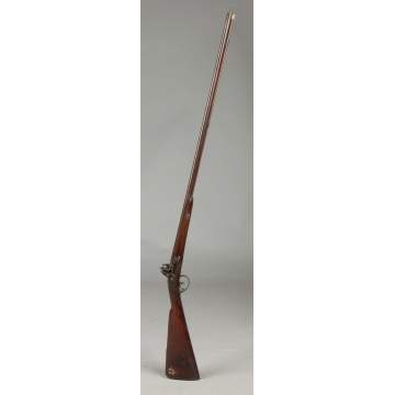 Masonic Silver Inlaid Double Barrel Flintlock Shotgun