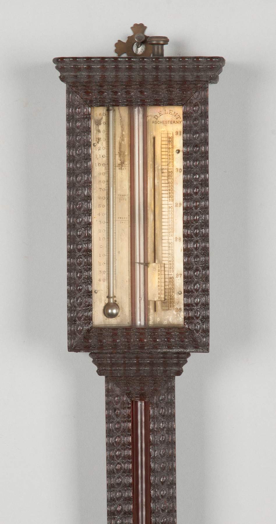 D.E. Lent Rochester, NY Ripple-front Mahogany Barometer | Cottone Auctions