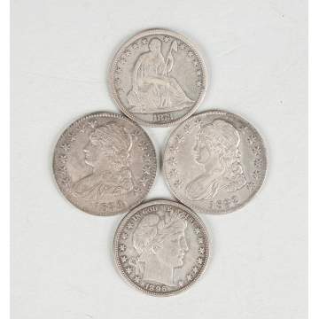 Four Liberty Head Half Dollar Coins