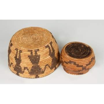 Two Native American Baskets with Figures