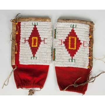 Pair of Beaded Native American Arm Gauntlets