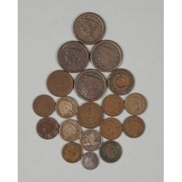 Group of Early Liberty Head & Indian Head Pennies