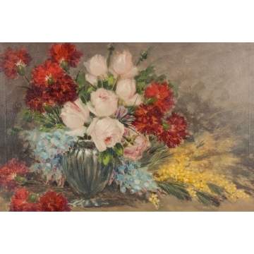 W. Walker (active 20th century) Still life with Flowers