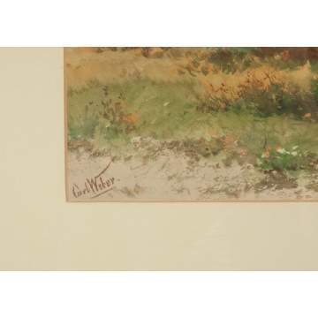 Carl Weber (American, 1850-1921) Hunting for Fowl at Dawn