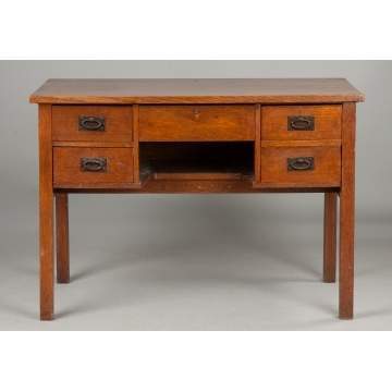 Stickley Oak 5-Drawer Desk