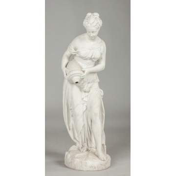 Bisque Classical Figure with Water Pot