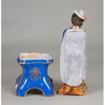 French Hand Painted Porcelain Musketeer on Stand