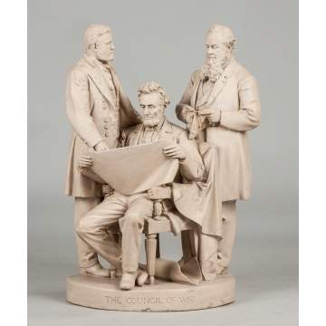 John Rogers (American, 1829-1904) Council of War Plaster Sculpture