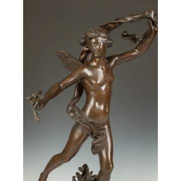 Felix Charpentier (French, 1858-1924) Bronze Sculpture of Zephyr