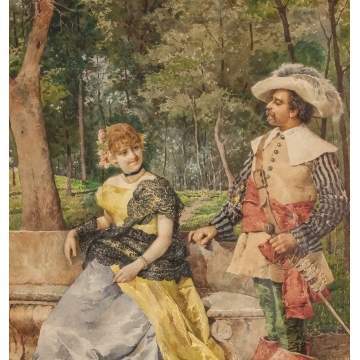 Filippo Indoni (Italian,1842-1908) Two Watercolors