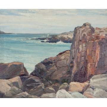 George A. Renouard (American, 1884-1954) Rocky coastline