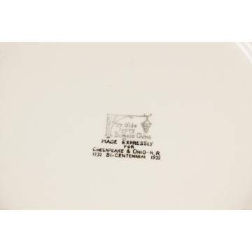 Buffalo China for Chesapeake & Ohio Bicentennial Railroad Plates with George Washington