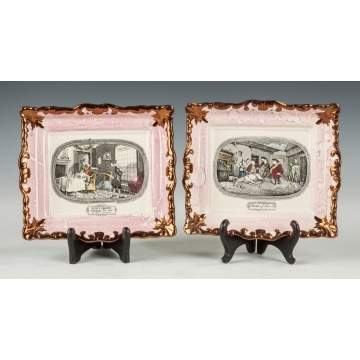 Sunderland Pink Lustre Plaques by Adams