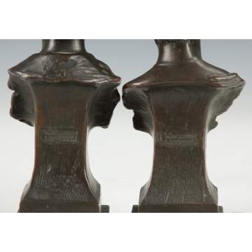 Karl Hackstock (Austrian, 1855-1919) Two Bronze Busts