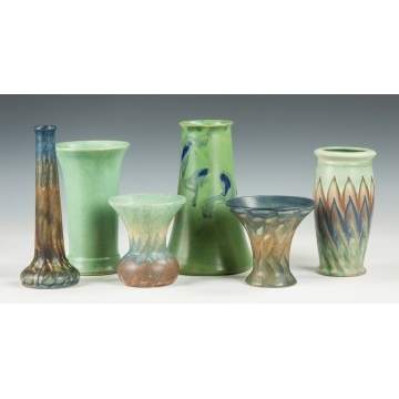 Six Art Pottery Vases