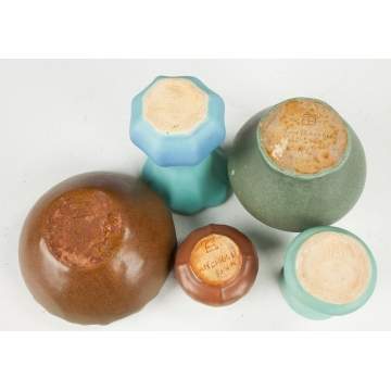 Five Pieces of Van Briggle Art Pottery