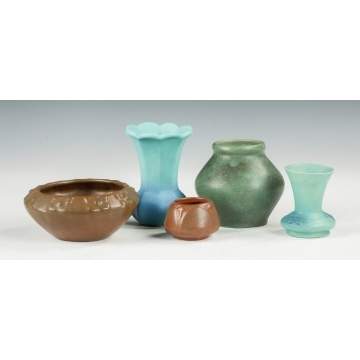 Five Pieces of Van Briggle Art Pottery