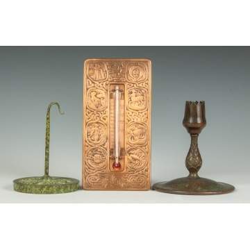 Tiffany Thermometer & Vase Base with Bronze Paper Holder