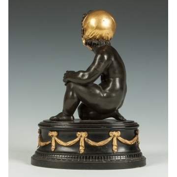 Bronze Sculpture of a Girl with Bonnet