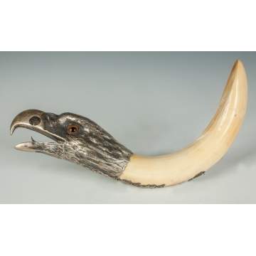 Bone & Silver Bird Head Cigar Cutter