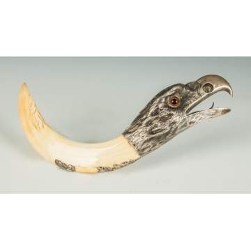 Bone & Silver Bird Head Cigar Cutter