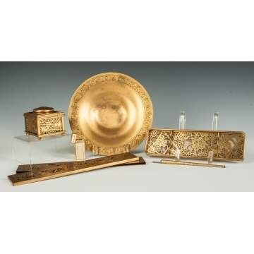Group of Tiffany Studios Desk Items