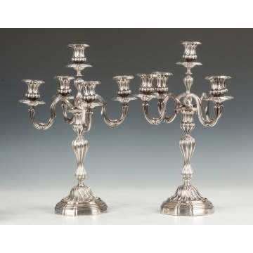 Pair of Christofle Silver Plate Candelabras