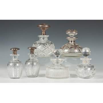 Six Cut Glass Colognes