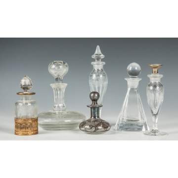 Six Cut & Etched Glass Colognes