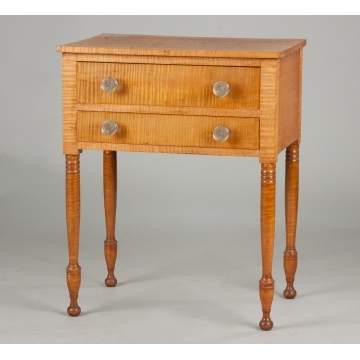 Tiger Maple Two Drawer Country Sheraton Stand