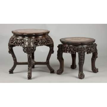 Chinese Carved Hardwood Stands