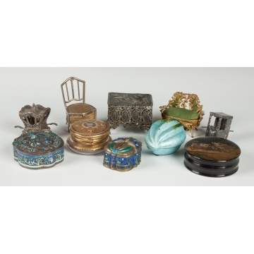 Group of 10 Dresser Objects and Boxes