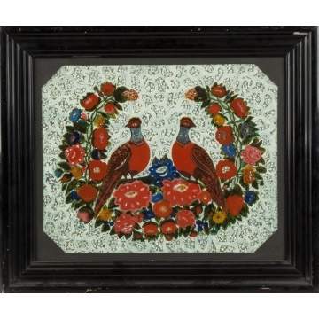 Three Victorian Tinsel Paintings