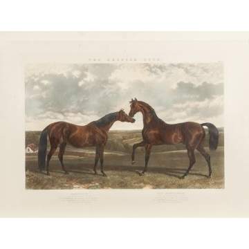 "The British Stud" Hand Colored Engraving