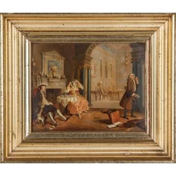 After William Hogarth, Pair of Paintings, "Marriage a la Mode"