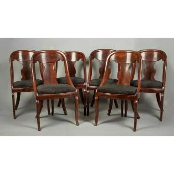 Set of Six Mahogany Girondole Chairs