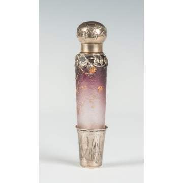 Daum Nancy Scent Bottle with Sterling Overlay
