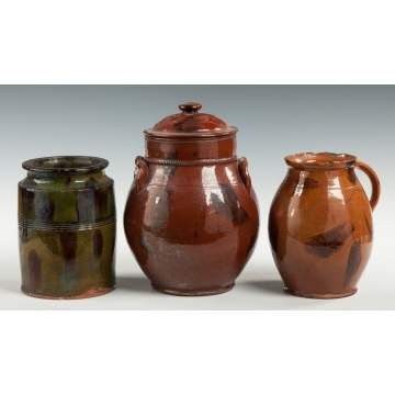 Preserve Jar, Redware Jar & Pitcher