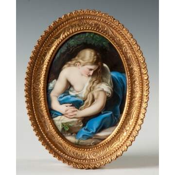 KPM Plaque "The Penitent Magdalene'"