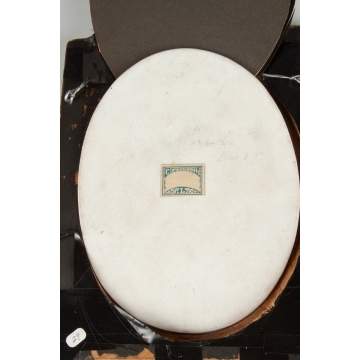 German Painting on Porcelain of Middle Eastern Lady with Tambourine