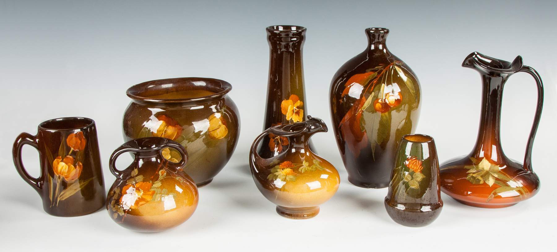 Eight Pieces Weller & J.B. Owens Utopian Pottery Cottone Auctions