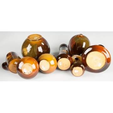 Eight Pieces Weller & J.B. Owens Utopian Pottery