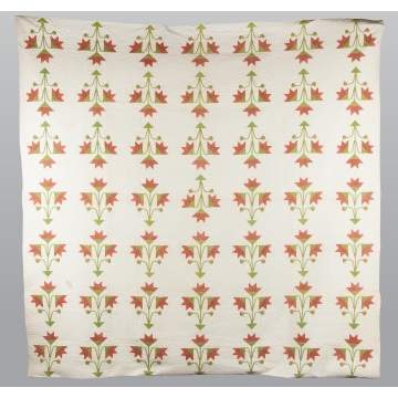 Carolina Lily Quilt with Trapunto